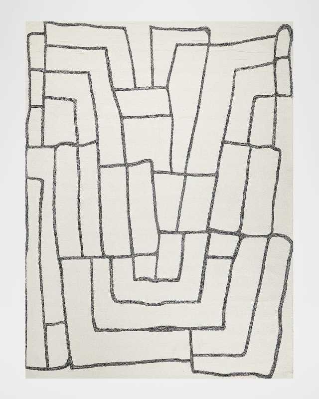 Tangiers Hand-Tufted Ivory/Black Rug, 9' x 12'